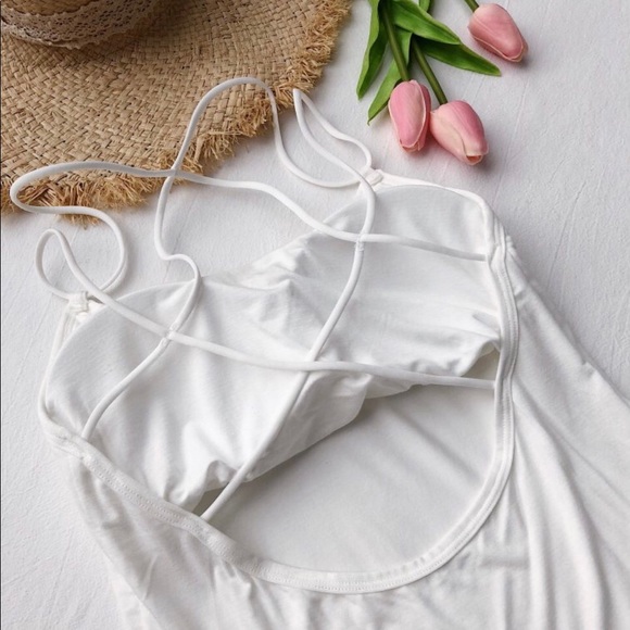 Tank top Strappy back open womens sexy padded - Picture 5 of 6